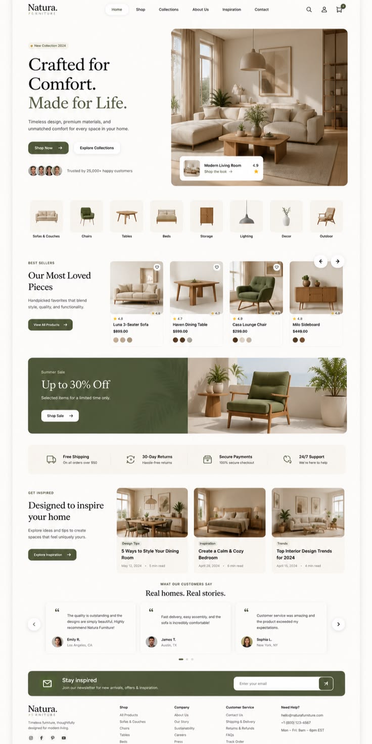 Natura Furniture Shopify store built by Primus